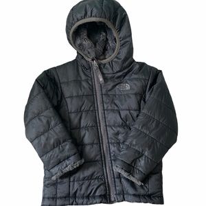 Reversible North Face infant black and grey jacket